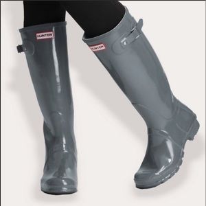 Hunter Original High Gloss Boots Graphite Gray